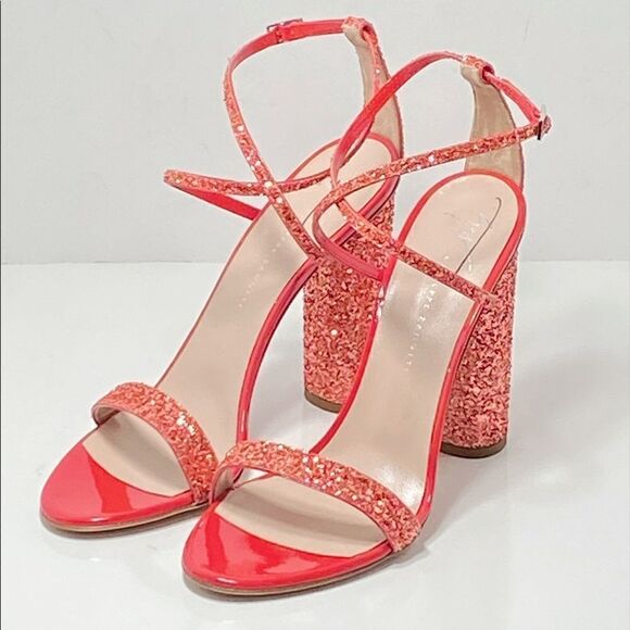 Giuseppe Zanotti Block-Heel Glitter Sandals size 38 - Picture 5 of 12